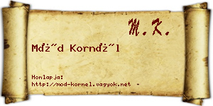 Mód Kornél névjegykártya
