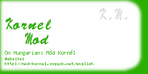 kornel mod business card